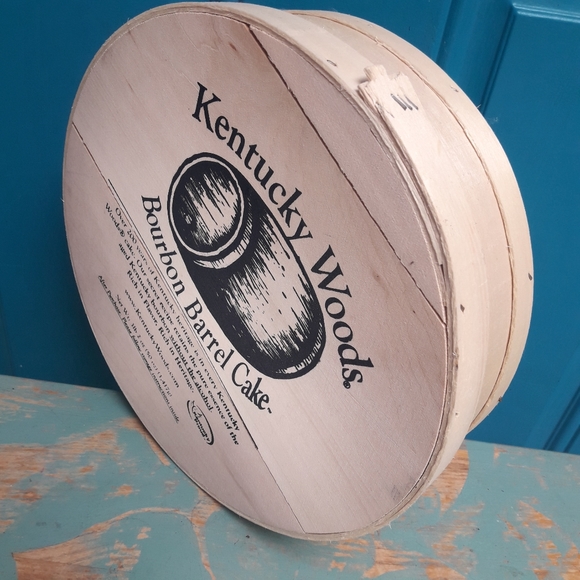 Round Box Wood Box with Lid Bourbon Storage Bin Container Hat Box Pantry Crafts - Picture 6 of 11